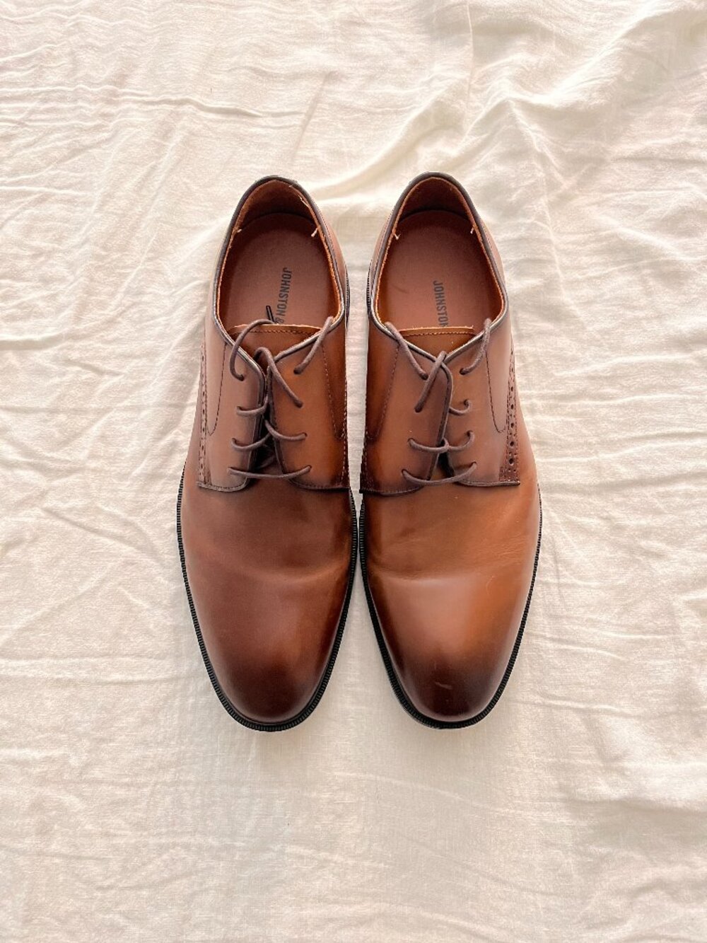 Johnston & Murphy Ronan Plain Toe Full Grain Dress Shoes